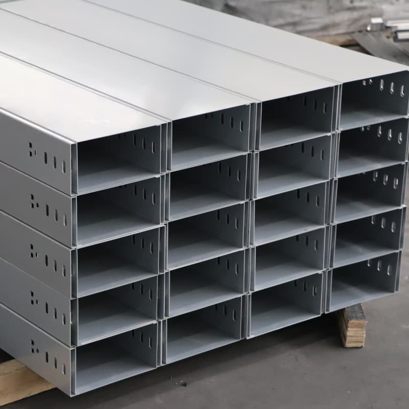 Cable tray at cable ladder