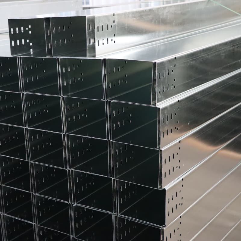 Cable tray at cable ladder